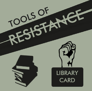 Tools of Resistance: Library Card & Books Pinback Button