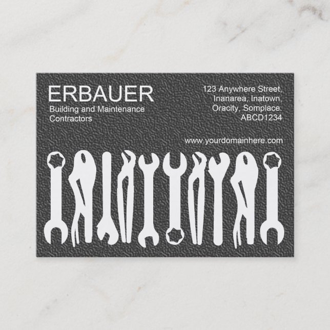 Tools of the Trade (Chubby) - Dark Gray Tex Business Card (Front)