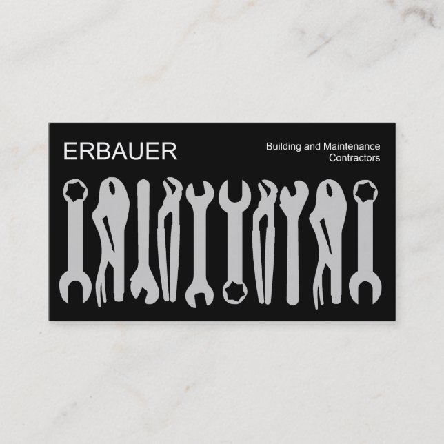 Tools of the Trade - Gray on Black Business Card (Front)