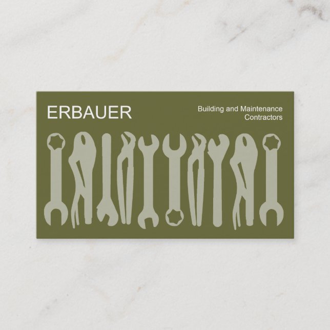 Tools of the Trade - Shades of Olive 666633 Business Card (Front)