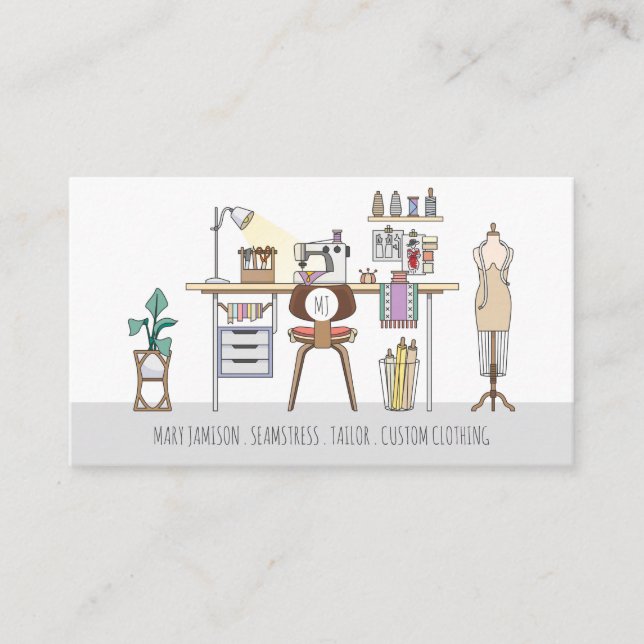 Tools Of The Trade Tailor Seamstress Business Card (Front)