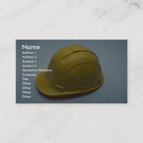 Tools of Trade- Hard hat Business Card Templates