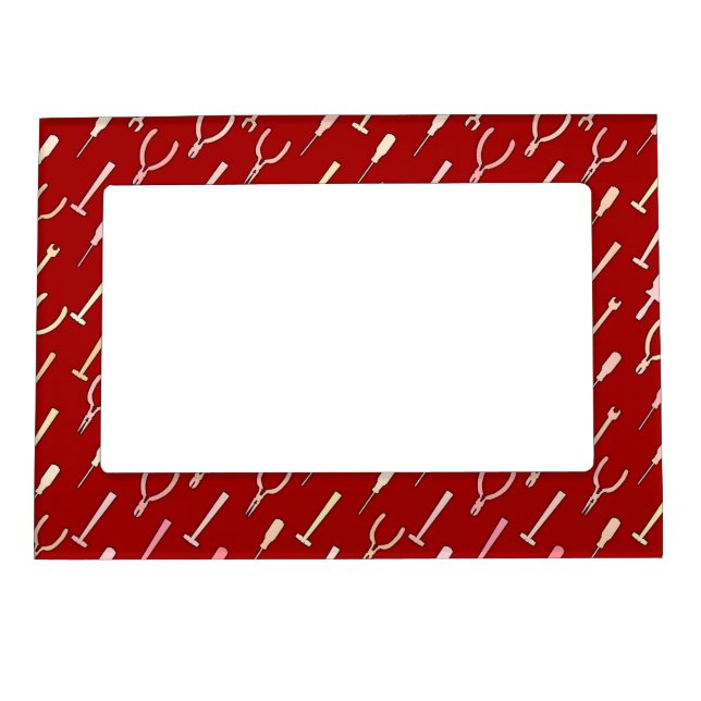 Tools, on burgundy magnetic photo frame (Front)
