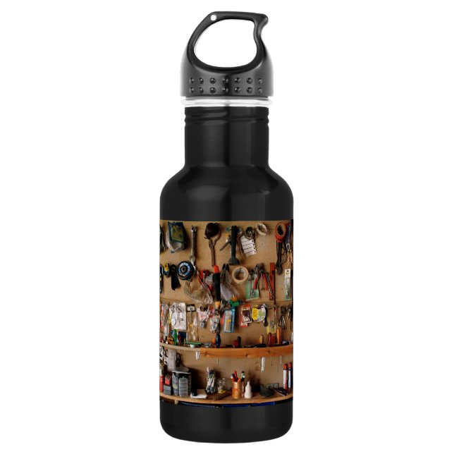 Tools on Workshop Wall Water Bottle (Front)