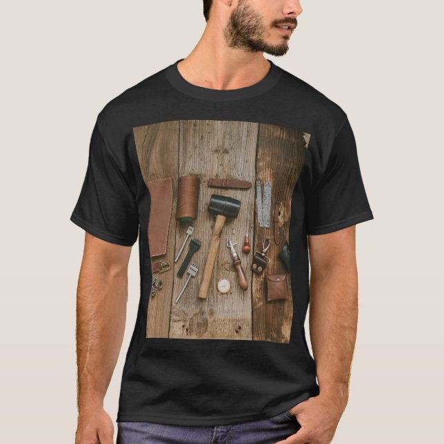 Tools Picture Design – Crafted for the Makers T-Shirt (Front)