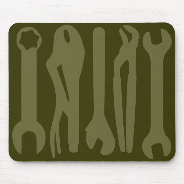 Tools - Shades of Olive Mouse Pad (Front)