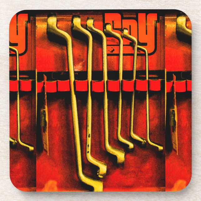 Tools Spanners Garage Bikes Cars Fixing Beverage Coaster (Front)