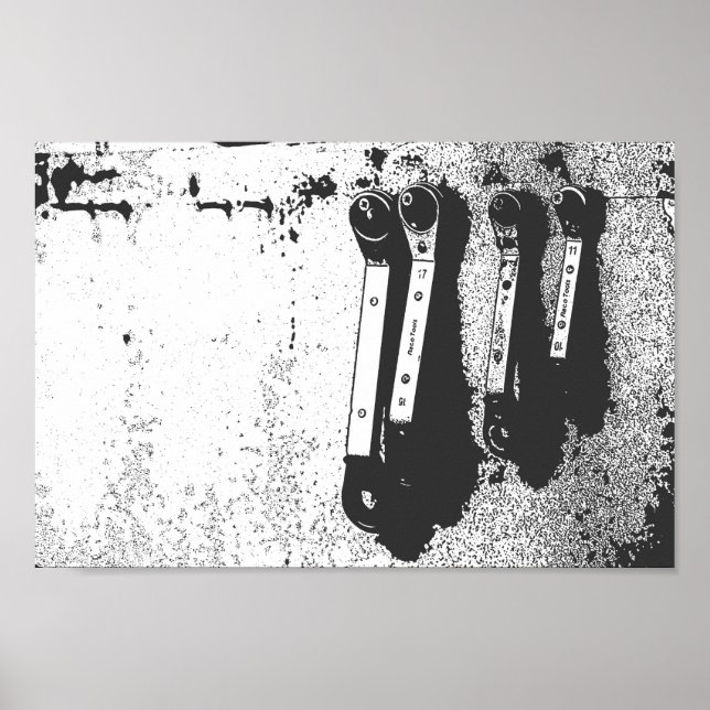 Tools Spanners Mechanical Industrial Feel Poster (Front)