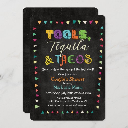 Tools Taco  Tequila Wedding Shower Invitation