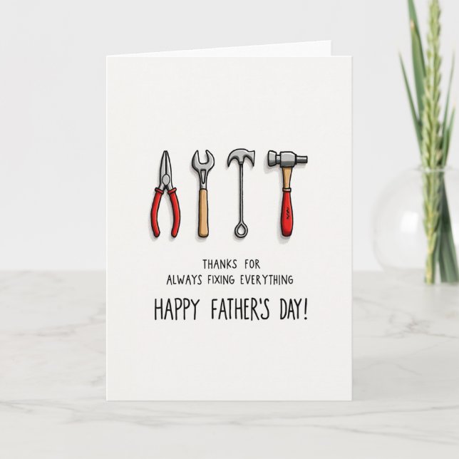 Tools Thanks Fathers Day Card (Front)
