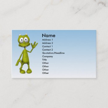 Toon Alien Business Card by mariannegilliand at Zazzle