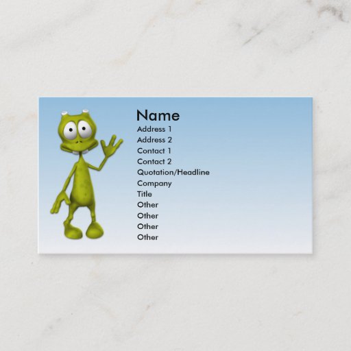 Customizable Toon Alien Business Card