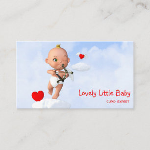 Toon Baby Cupid Flying with a Bow and Arrow Business Card