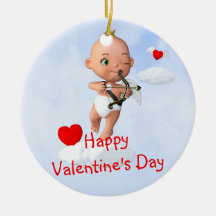 Toon Baby Cupid Flying with a Bow and Arrow