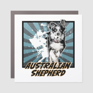Toon Dogs: Australian Shepherd Car Magnet