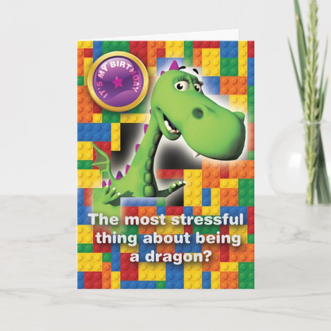 Toon dragon birthday card (Front)