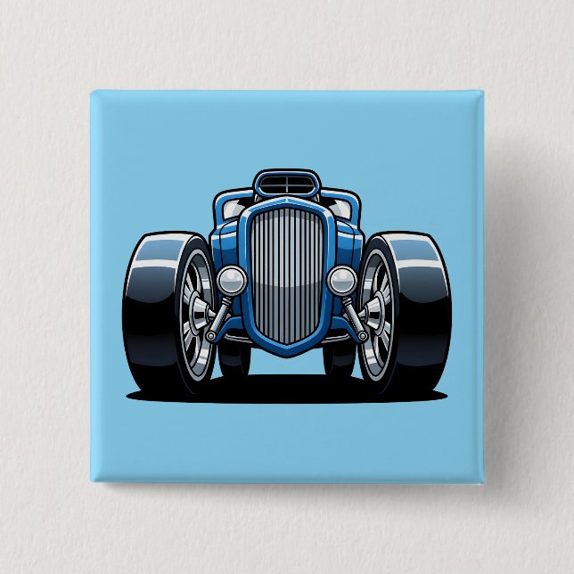 Toon Hotrod Art  Button (Front)