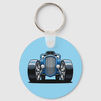 Toon Hotrod Art Keychain