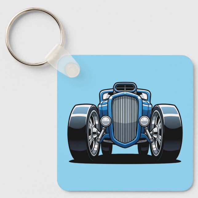 Toon Hotrod Art  Keychain (Front)