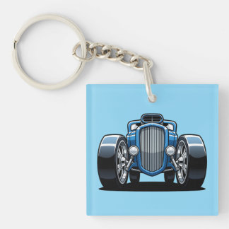 Toon Hotrod Art Keychain