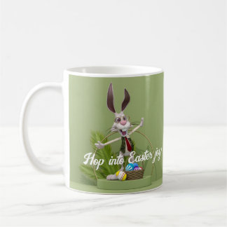Toon Rabbit Standing near Easter Eggs Coffee Mug