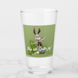 Toon Rabbit Standing near Easter Eggs Glass