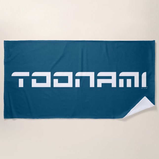 Toonami Futuristic Font Logo Beach Towel (Front)