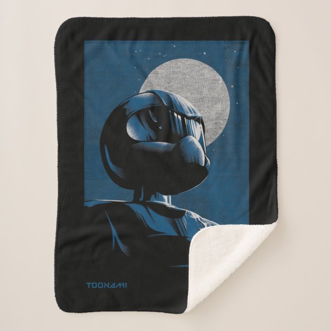 Toonami TOM 5 Moonlight Graphic Sherpa Blanket (Front)