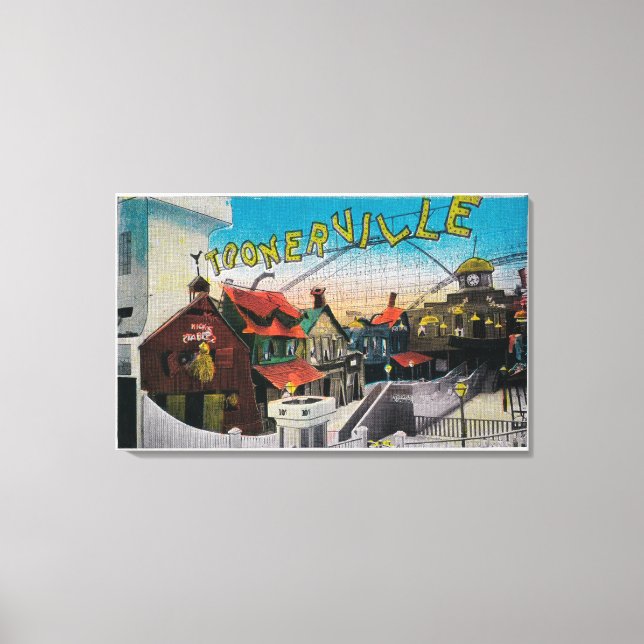 Toonerville at Ocean Park PierSanta Monica, CA Canvas Print (Front)