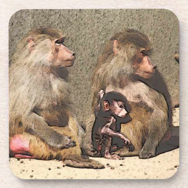 toony baboons beverage coaster (Front)