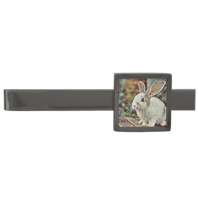 toony bunny gunmetal finish tie bar (Front)