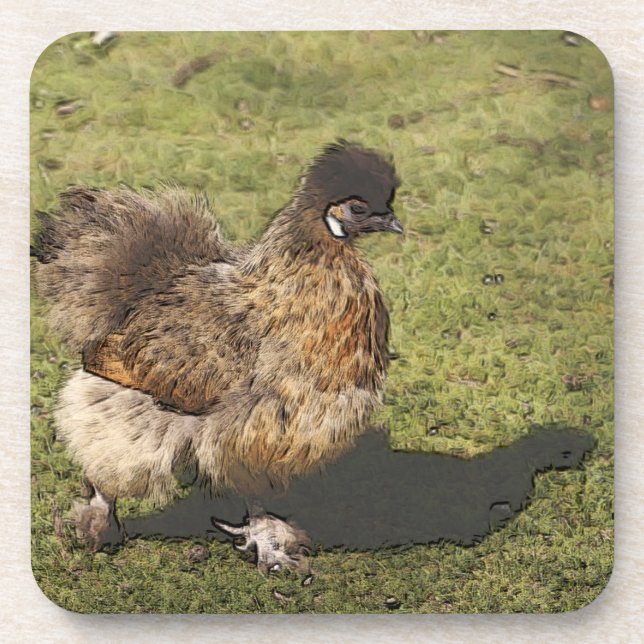 toony chicken beverage coaster (Front)