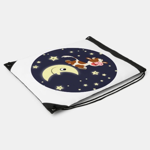 Toony Cow Jumped Over The Moon Drawstring Backpack