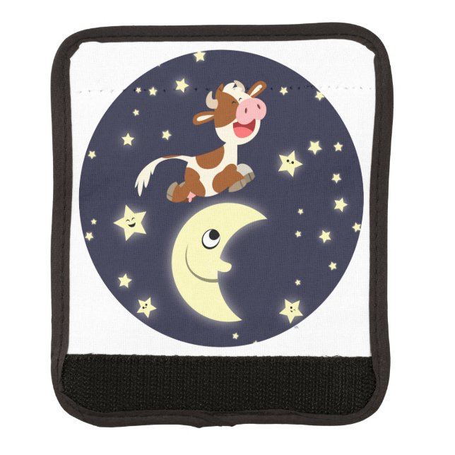 Toony Cow Jumped Over The Moon Luggage Handle Wrap (Front)