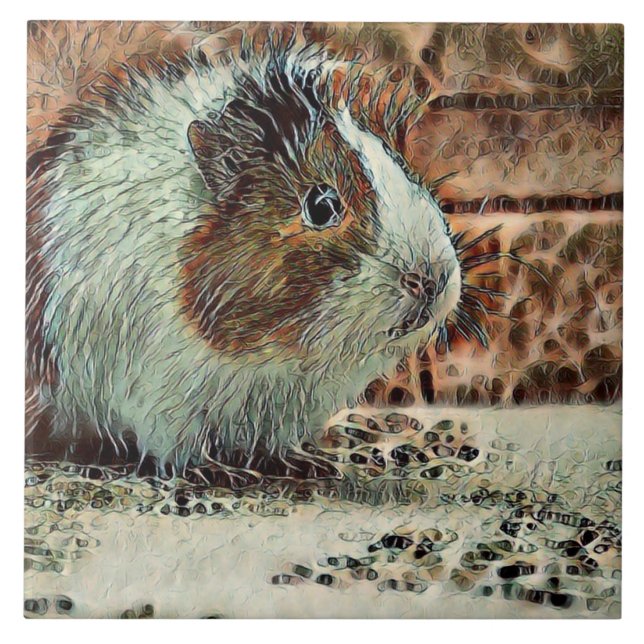 toony guinea pig ceramic tile (Front)