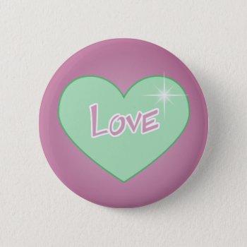 Toony Heart Love Button by mariannegilliand at Zazzle
