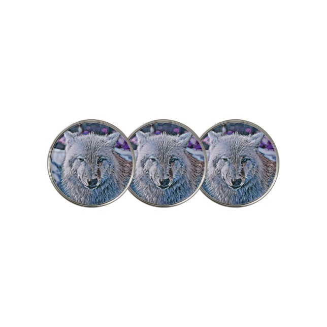 Toony Wolf blue Golf Ball Marker (3 Up)