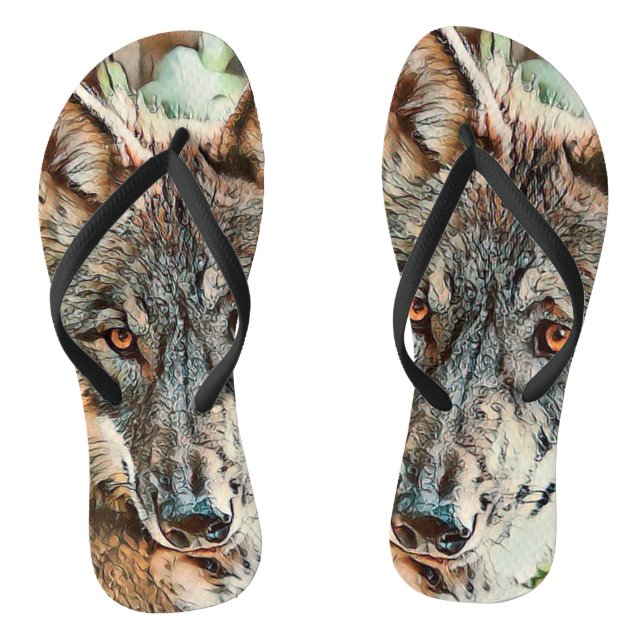 toony wolf flip flops (Footbed)