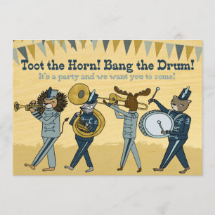 Toot the Horn - Marching Band Birthday Invite