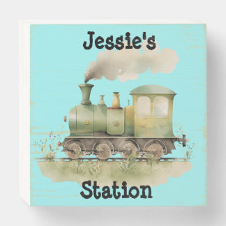 "Toot! Toot! full steam ahead!" Customizable Wooden Box Sign