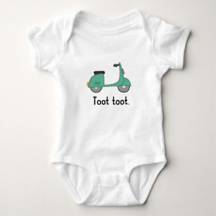 "toot toot" scooter horn cute #2 baby bodysuit