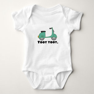 "toot toot" scooter horn cute baby bodysuit