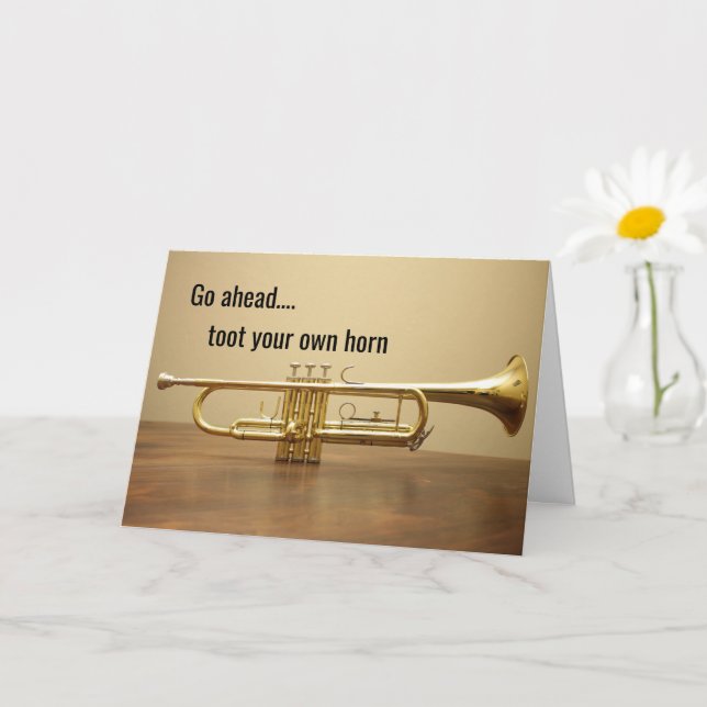 Toot Your Own Horn, Congratulations Card (Small Plant)
