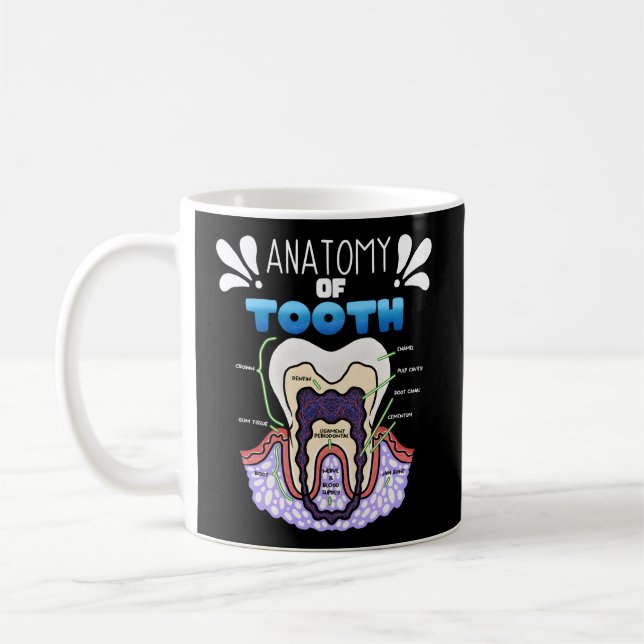 Tooth Anatomy Dentist Humor For Orthodontist Coffee Mug (Left)
