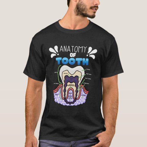 Tooth Anatomy Dentist Humor For Orthodontist T_Shirt