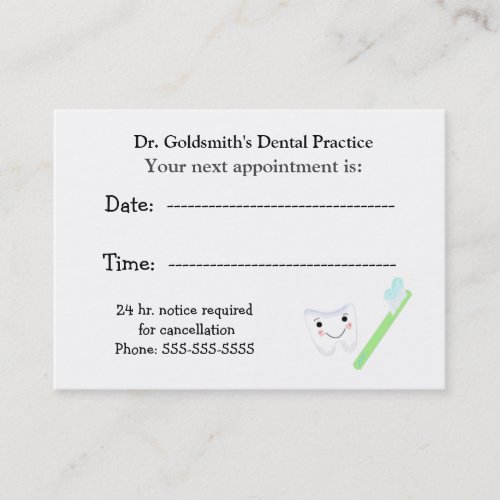 Tooth and Brush Dental Appointment Design