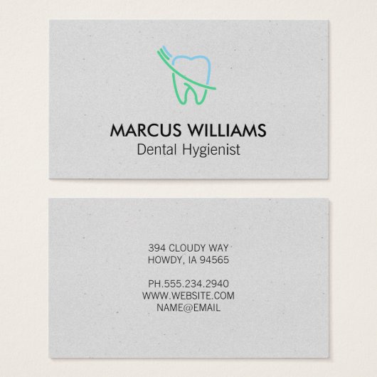 Tooth and Brush Logo (Front & Back)