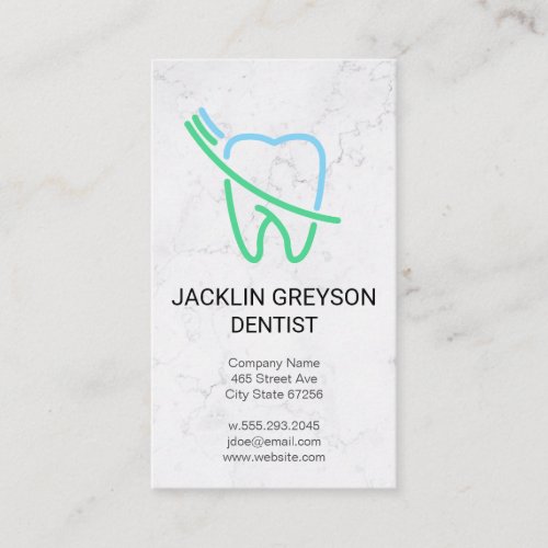 Tooth and Brush Logo Business Card