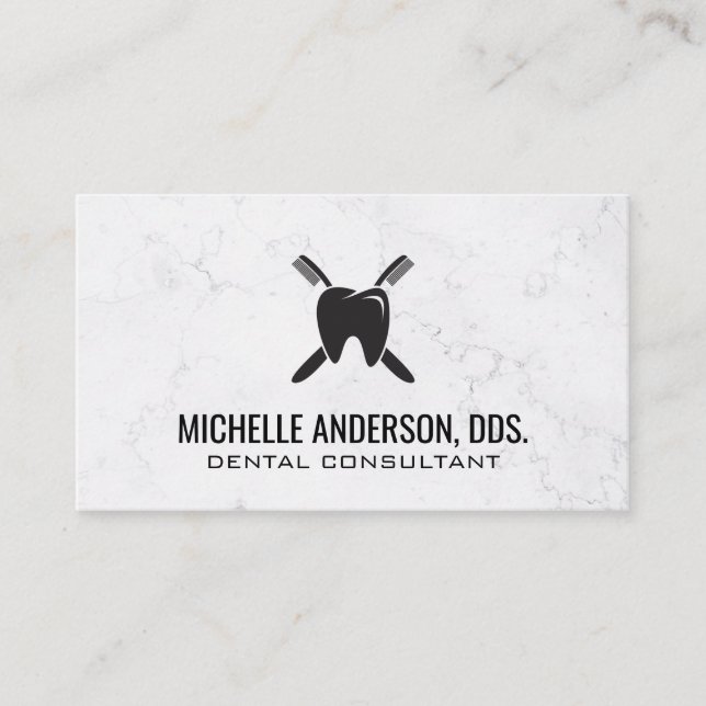 Tooth and Brush Logo Business Card (Front)