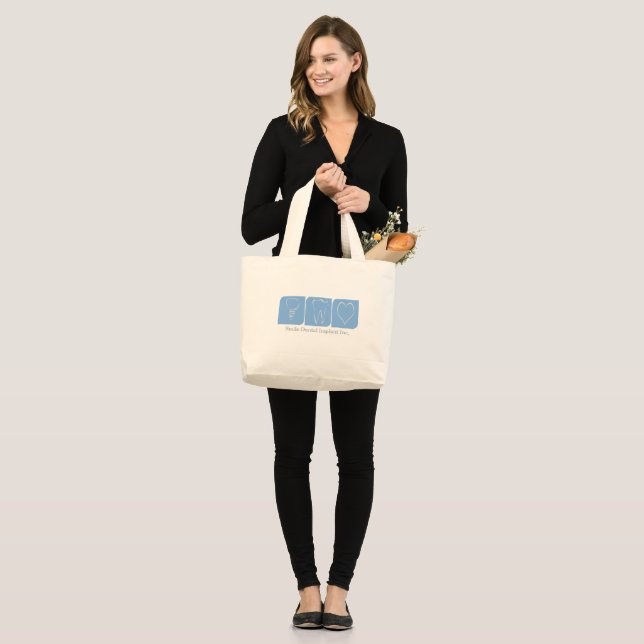 Tooth And  Hart Dentist With Style Dental Implant Large Tote Bag (Front (Model))